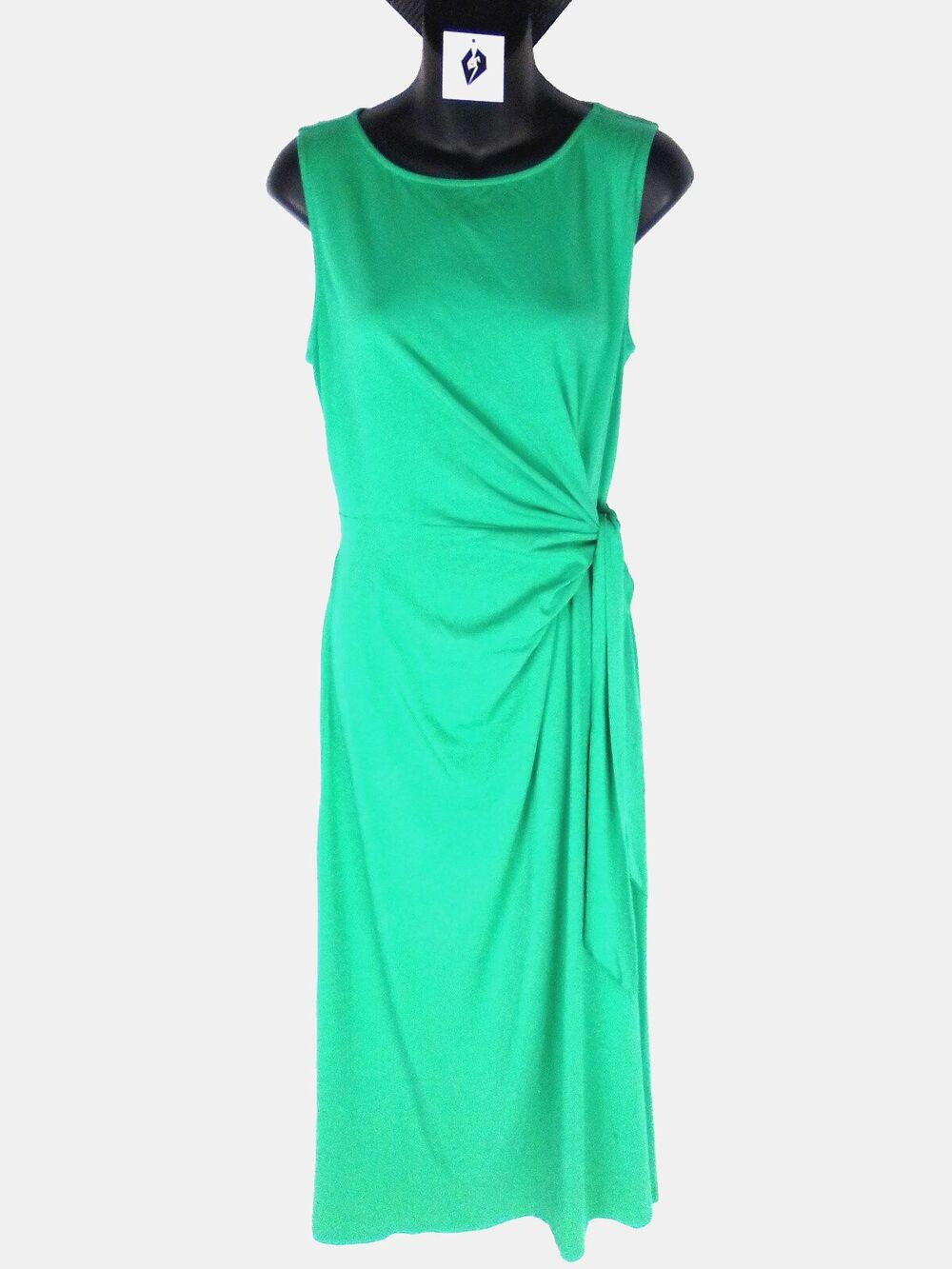 Land's End Vintage Round Neckline Tie At Waist Maxi  Dress Size M/P (10-12)